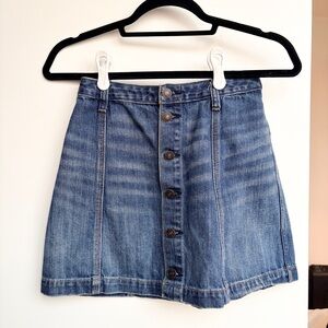 Vintage A&F 100% Cotton Denim Button-Front Skirt
